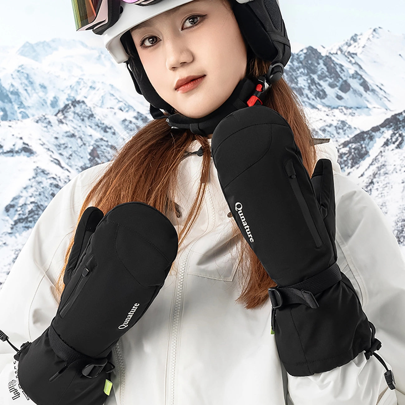 Qunature Full Length žieminės pirštinės dydis L - juodos spalvos -- Bicycle Gloves