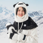 Qunature Panda žieminės pirštinės vaikams ir suaugusiems, dydis S - juoda/balta -- Bicycle Gloves
