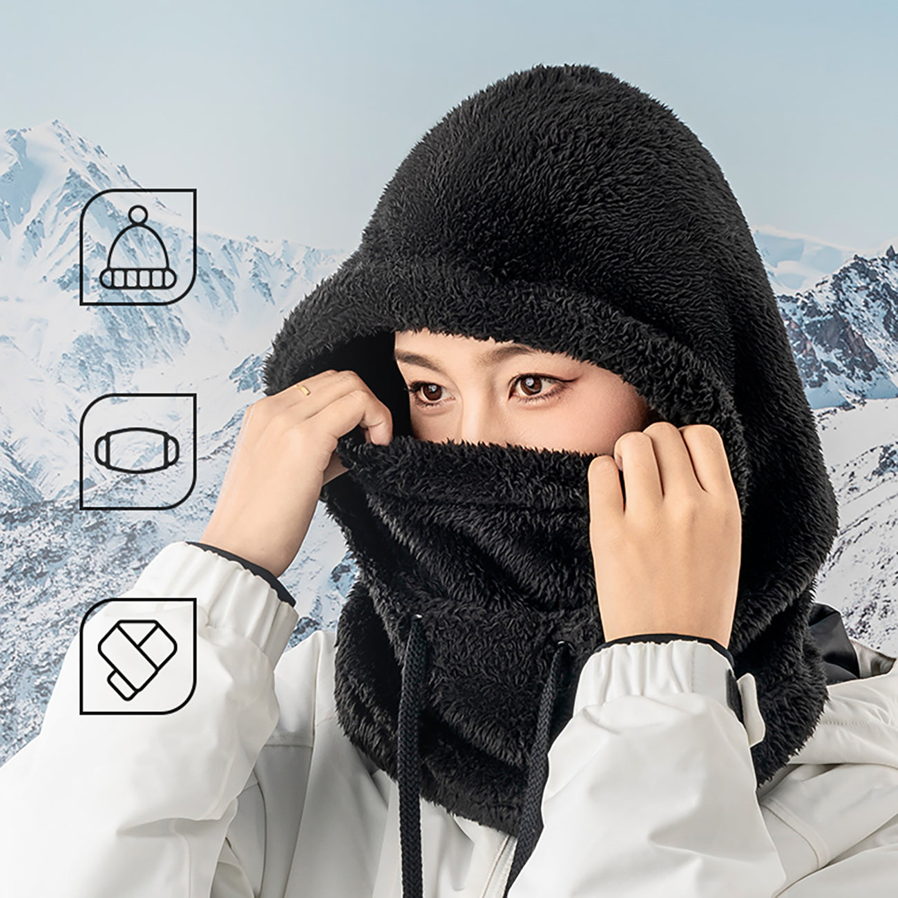 Qunature Arctic Velvet Žieminė Balaviklė Dydis L - Juoda -- Cycling Caps & Headwear