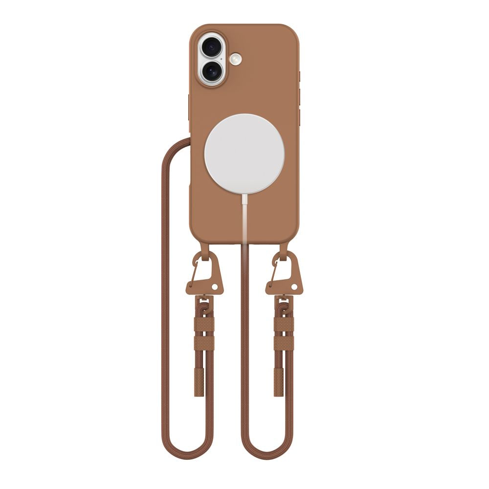Tech-Protect MagNecklace MagSafe dėklas su virvele iPhone 16 – rudas -- iPhone 16