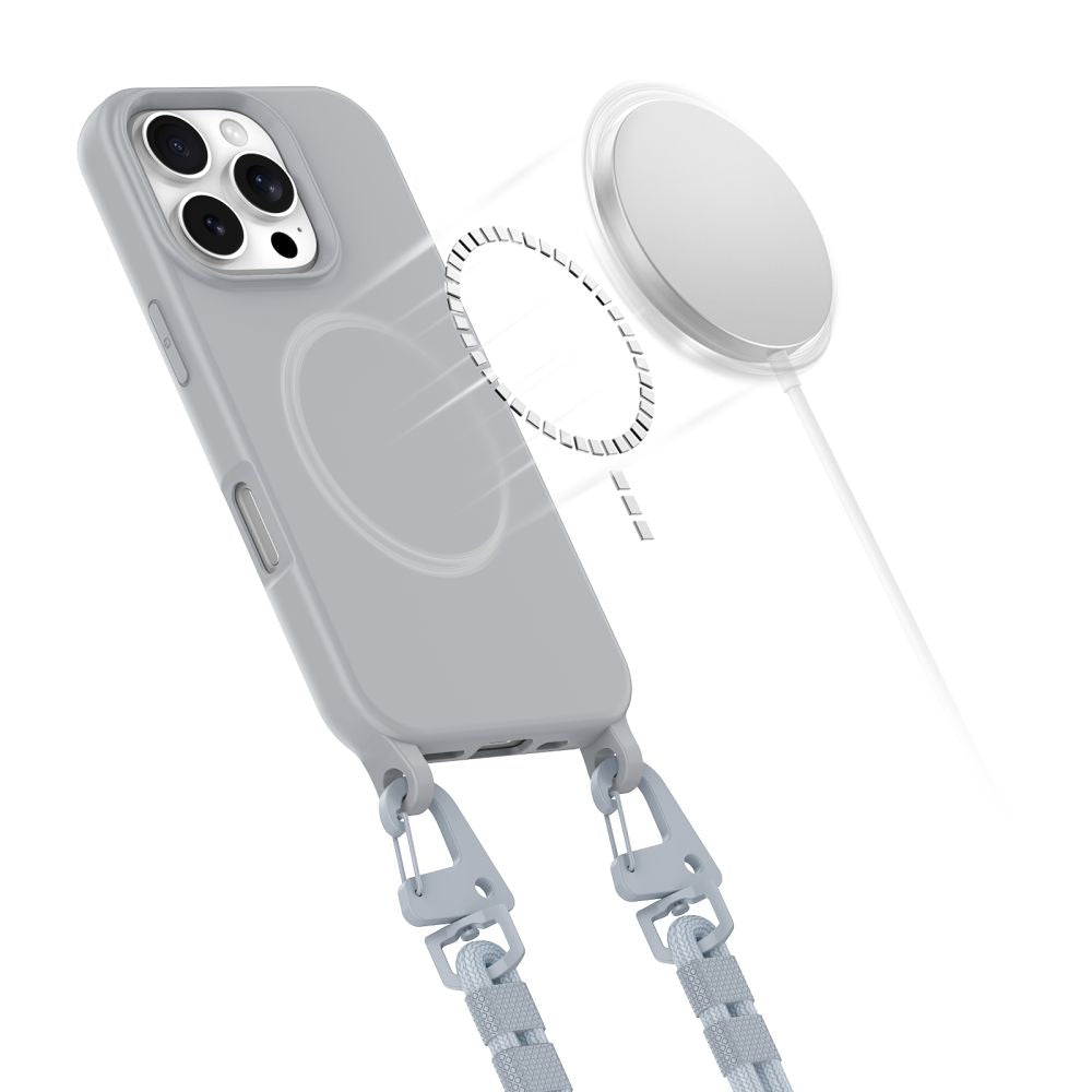 MagSafe dėklas su virvele iPhone 16 Pro Max – pilkas -- iPhone 16 Pro Max