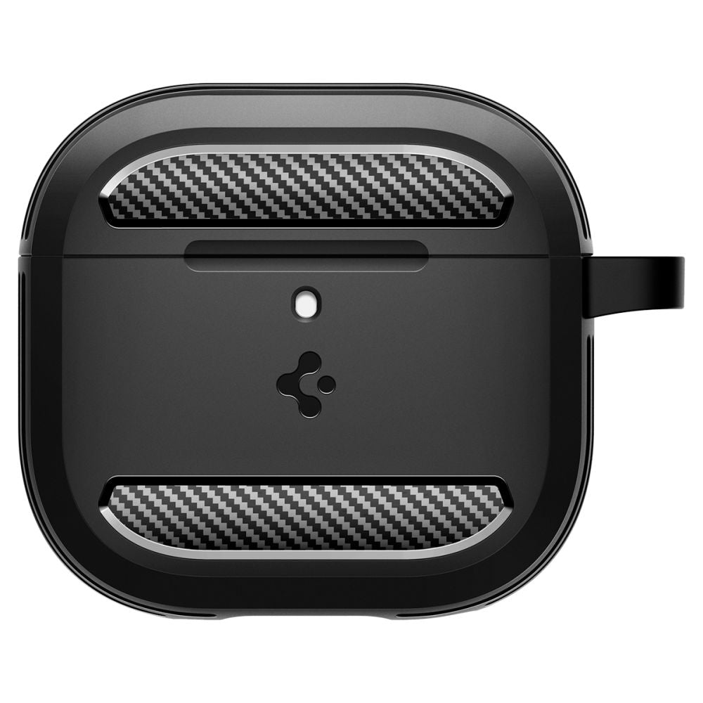 Spigen Rugged Armor dėklas AirPods 4 – juodas