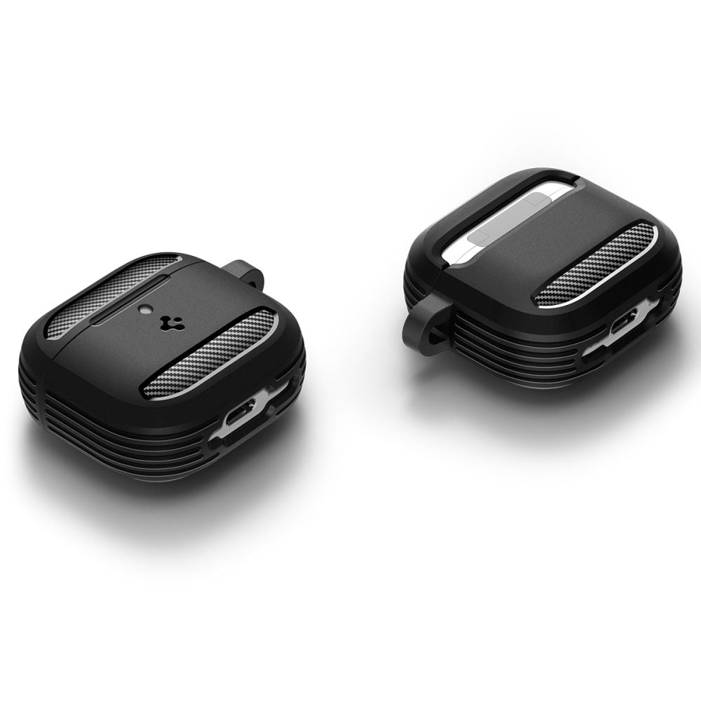 Spigen Rugged Armor dėklas AirPods 4 – juodas