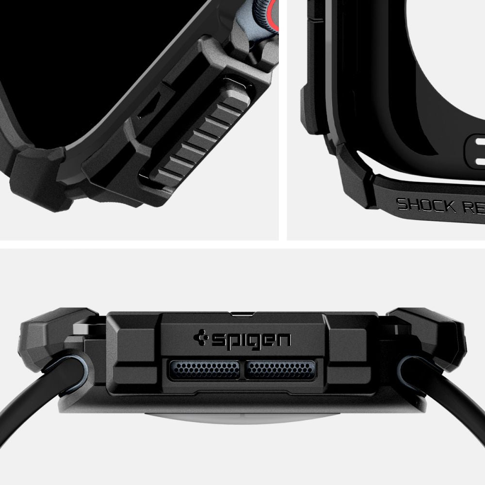 Spigen Rugged Armor dėklas Apple Watch 10 (42 mm) – juodas -- Apple Watch 10 (42mm)