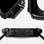 Spigen Rugged Armor dėklas Apple Watch 10 (42 mm) – juodas -- Apple Watch 10 (42mm)