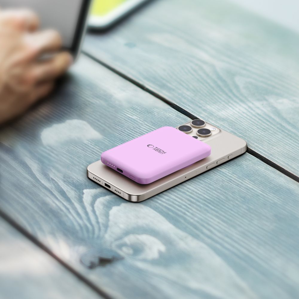 Tech-Protect išorinė baterija LifeMag MagSafe PB10 5000mAh - rožinis -- Powerbanks