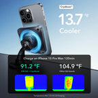 ESR Halolock CryoBoost MagSafe indukcinis įkroviklio laikiklis prietaisų skydeliui ir oro išleidimo anga su Qi 2 15W - juodas