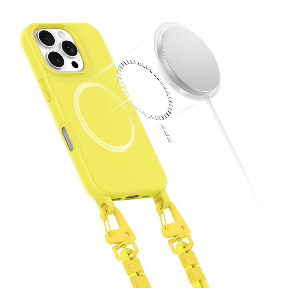 Tech-Protect MagSafe dėklas su virvele iPhone 16 Pro Max – geltonas -- iPhone 16 Pro Max