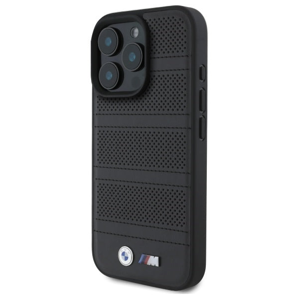 BMW M perforuotas MagSafe dėklas iPhone 16 Pro Max – juodas