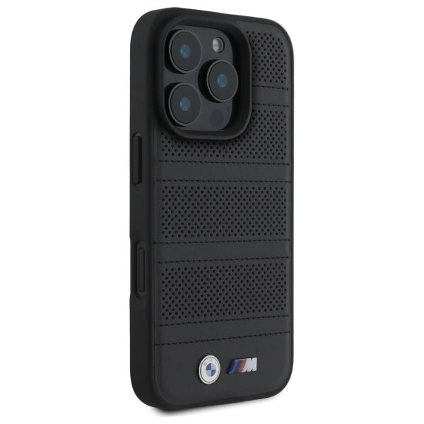 BMW M perforuotas MagSafe dėklas iPhone 16 Pro Max – juodas