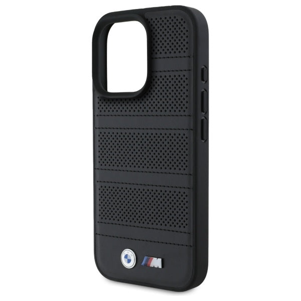BMW M perforuotas MagSafe dėklas iPhone 16 Pro Max – juodas