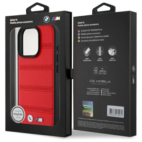 BMW M MagSafe dėklas iPhone 16 Pro Max – raudonas