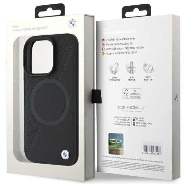 BMW odinis MagSafe dėklas iPhone 16 Pro Max – juodas
