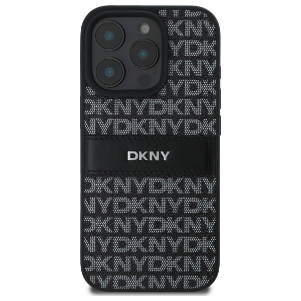 DKNY ekologiškos odos dėklas iPhone 16 Pro – juodas