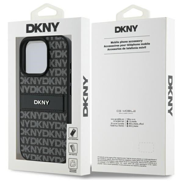 DKNY ekologiškos odos dėklas iPhone 16 Pro – juodas