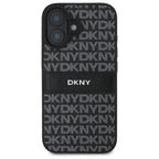 DKNY dėklas iPhone 16 – juodas, Texture Pattern Tonal Stripe
