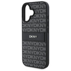DKNY dėklas iPhone 16 – juodas, Texture Pattern Tonal Stripe
