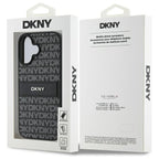 DKNY dėklas iPhone 16 – juodas, Texture Pattern Tonal Stripe