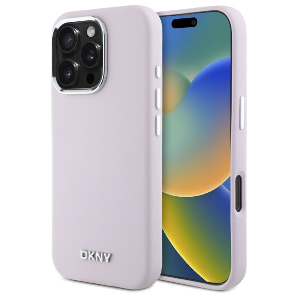 DKNY silikoninis MagSafe dėklas iPhone 16 Pro – rožinis -- iPhone 16 Pro