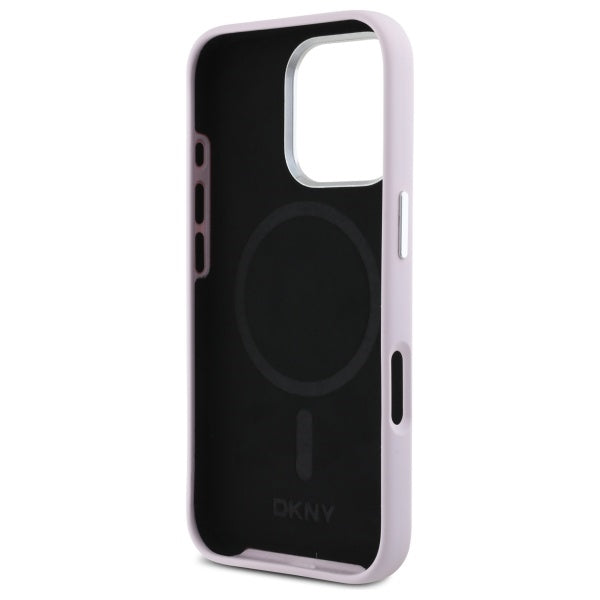 DKNY silikoninis MagSafe dėklas iPhone 16 Pro – rožinis -- iPhone 16 Pro