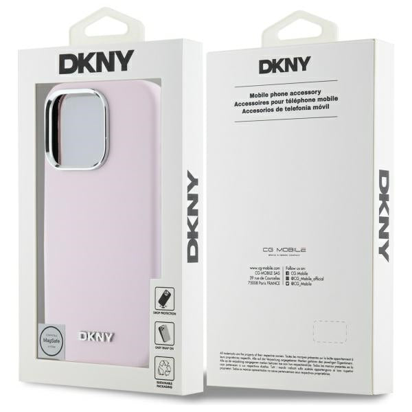 DKNY silikoninis MagSafe dėklas iPhone 16 Pro – rožinis -- iPhone 16 Pro
