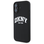 DKNY silikoninis MagSafe dėklas iPhone 16 – juodas
