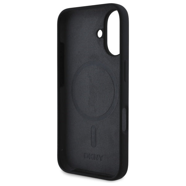 DKNY silikoninis MagSafe dėklas iPhone 16 – juodas