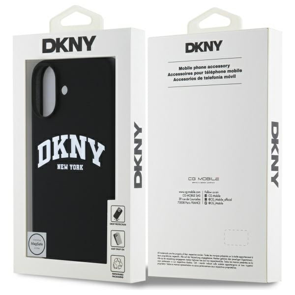 DKNY silikoninis MagSafe dėklas iPhone 16 – juodas