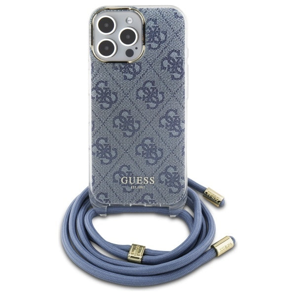 Guess 4G Crossbody dėklas iPhone 16 Pro – mėlynas -- iPhone 16 Pro
