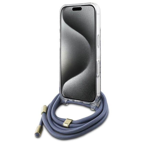 Guess 4G Crossbody dėklas iPhone 16 Pro – mėlynas -- iPhone 16 Pro