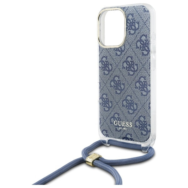 Guess 4G Crossbody dėklas iPhone 16 Pro – mėlynas -- iPhone 16 Pro