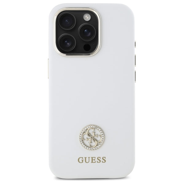 Guess silikoninis dėklas iPhone 16 Pro – baltas