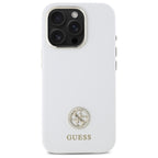 Guess silikoninis dėklas iPhone 16 Pro – baltas