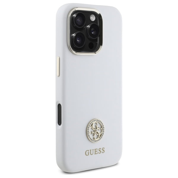 Guess silikoninis dėklas iPhone 16 Pro – baltas