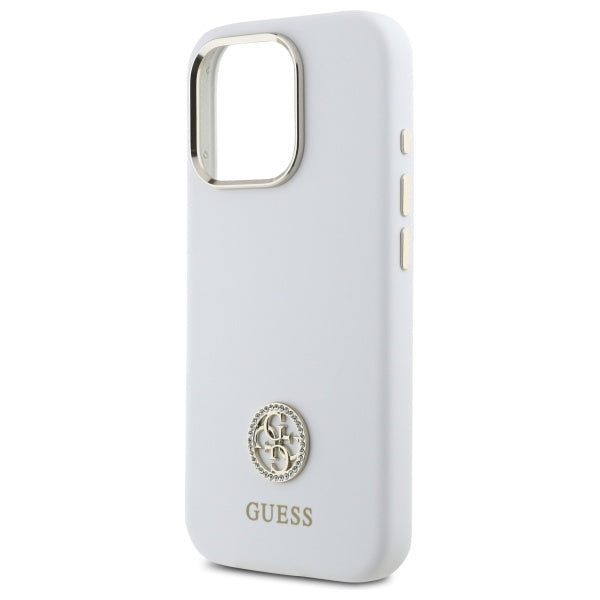 Guess silikoninis dėklas iPhone 16 Pro – baltas