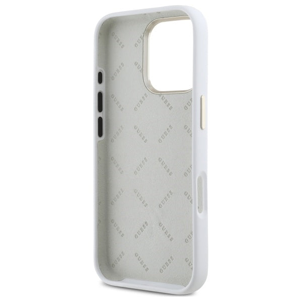 Guess silikoninis dėklas iPhone 16 Pro – baltas