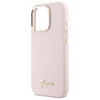 Guess silikoninis dėklas iPhone 16 Pro – rožinis