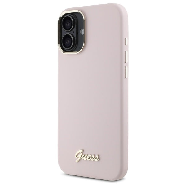 Guess silikoninis dėklas iPhone 16 Plus – rožinis