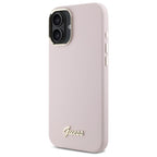 Guess silikoninis dėklas iPhone 16 Plus – rožinis