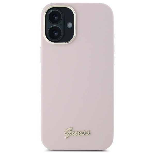 Guess silikoninis dėklas iPhone 16 Plus – rožinis