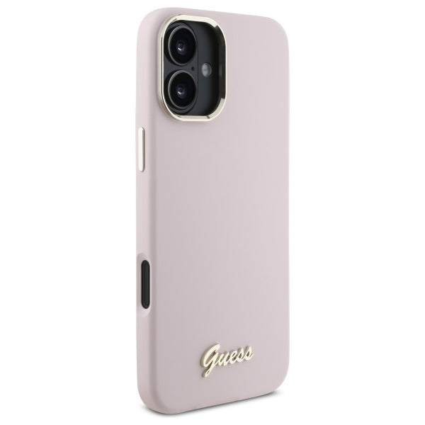 Guess silikoninis dėklas iPhone 16 Plus – rožinis
