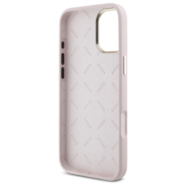 Guess silikoninis dėklas iPhone 16 Plus – rožinis