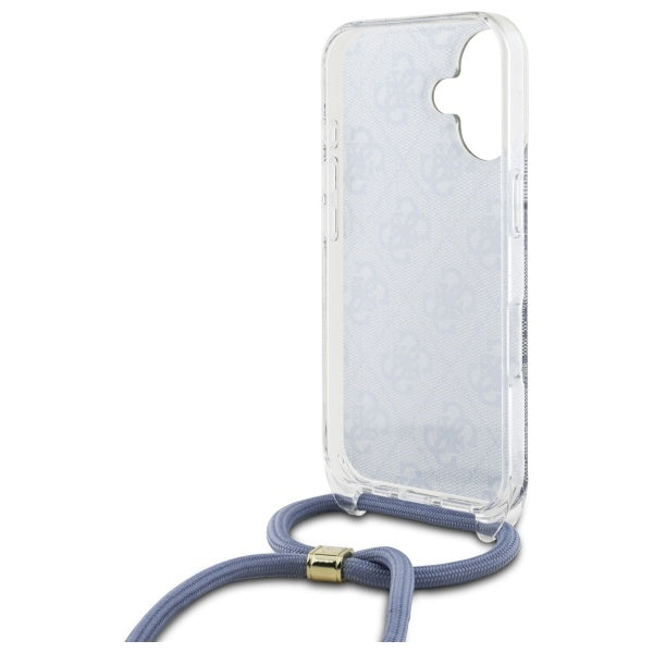 Guess dėklas su virvele iPhone 16 – mėlynas