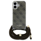 Guess Crossbody dėklas iPhone 16 – rudas