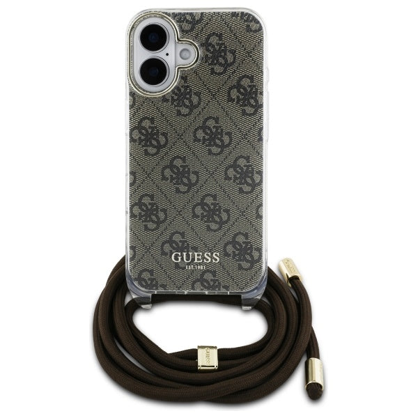 Guess Crossbody dėklas iPhone 16 – rudas