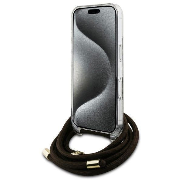 Guess Crossbody dėklas iPhone 16 – rudas