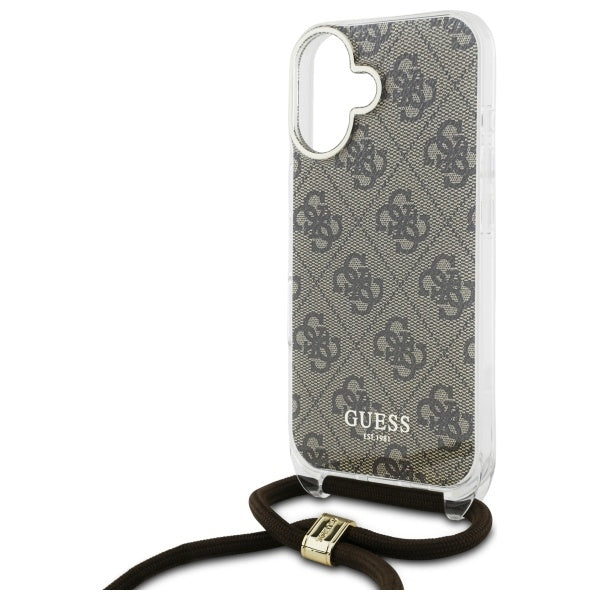 Guess Crossbody dėklas iPhone 16 – rudas