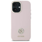 Guess silikoninis dėklas iPhone 16 – šviesiai rožinis