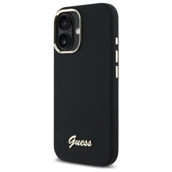 Guess silikoninis dėklas iPhone 16 – juodas