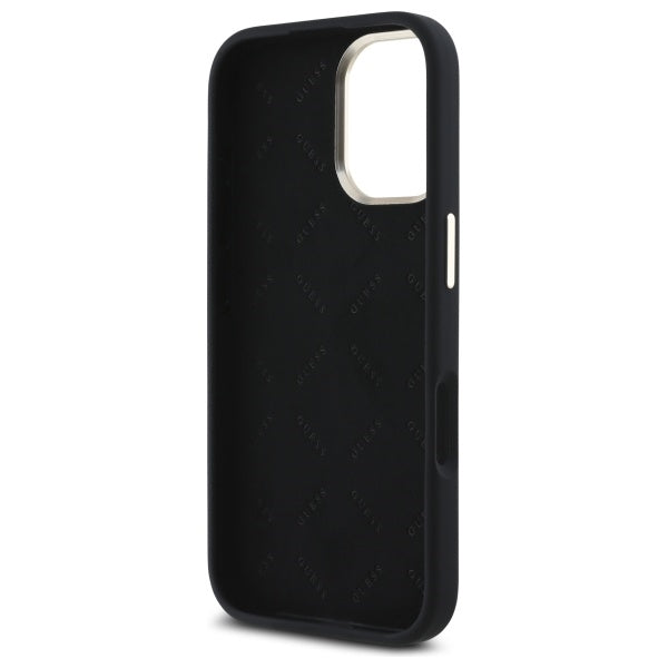 Guess silikoninis dėklas iPhone 16 – juodas